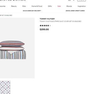 Tommy Hilfiger Mustique Stripe KING Duvet & Shams Set White / Blue Multi